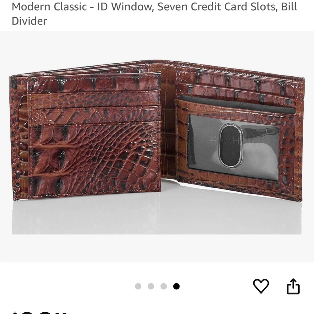 Brahmin pecan trifold wallet, true to Brahmin style.. classic! Love it!